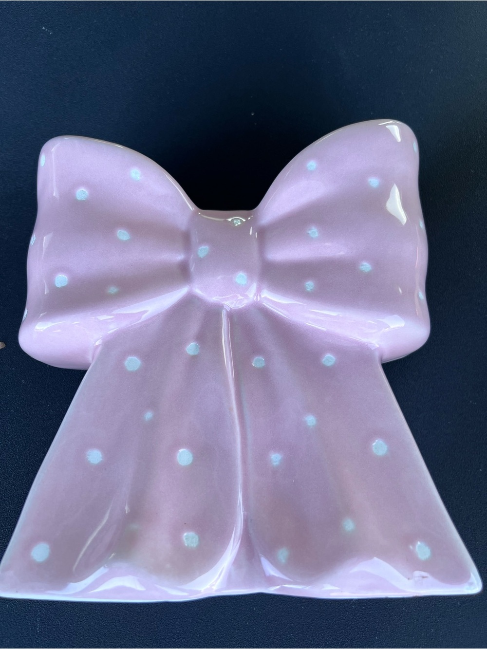 Coquette Pretty Pink Polka Dot Bow Ceramic Coin Bank